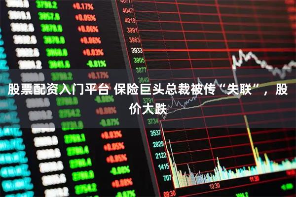 股票配资入门平台 保险巨头总裁被传“失联”，股价大跌